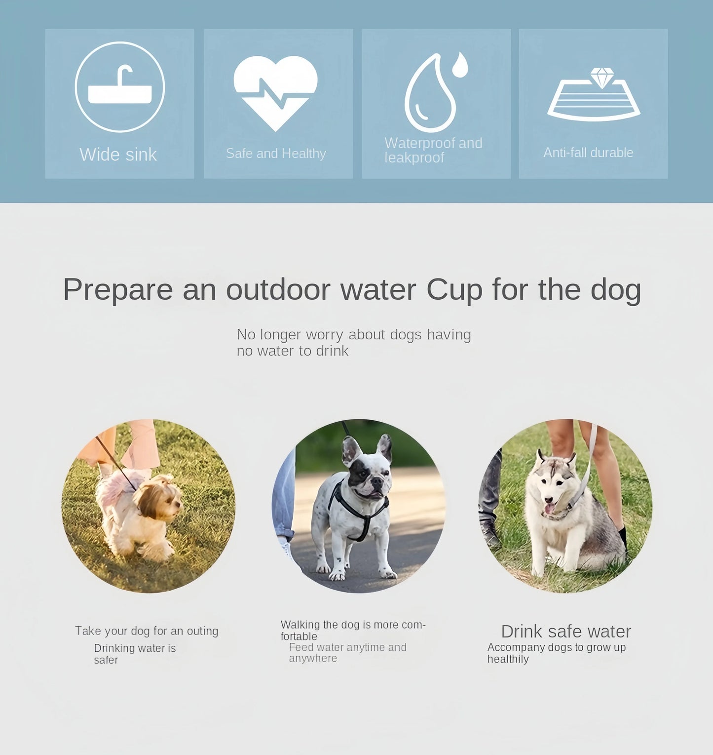 3-in-1 Multifunctional Portable Pet Water Bottle & Food Feeder