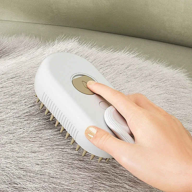 3-in-1 Steam Spray Pet Hair Removal & Massage Brush