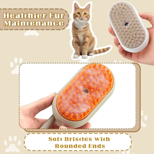 3-in-1 Steam Spray Pet Hair Removal & Massage Brush