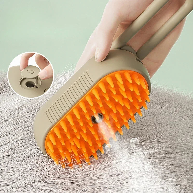 3-in-1 Steam Spray Pet Hair Removal & Massage Brush