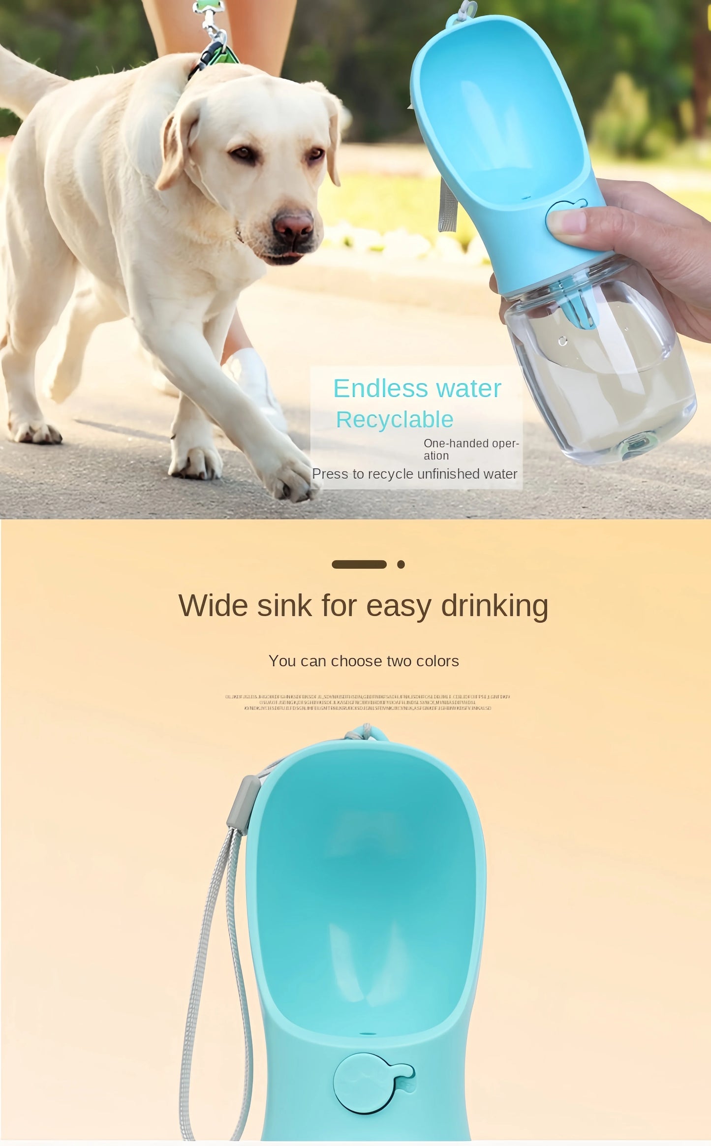 3-in-1 Multifunctional Portable Pet Water Bottle & Food Feeder