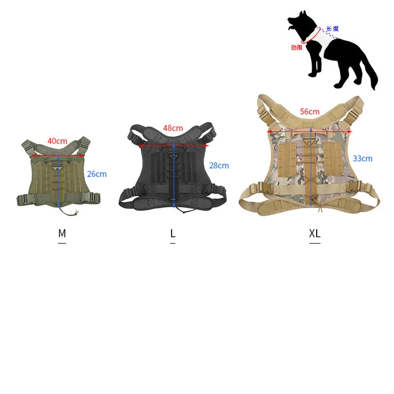 Military Tactical Dog Harness & Leash Set