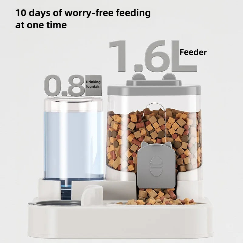 Spill-Proof Pet Feeder & Water Fountain Combo