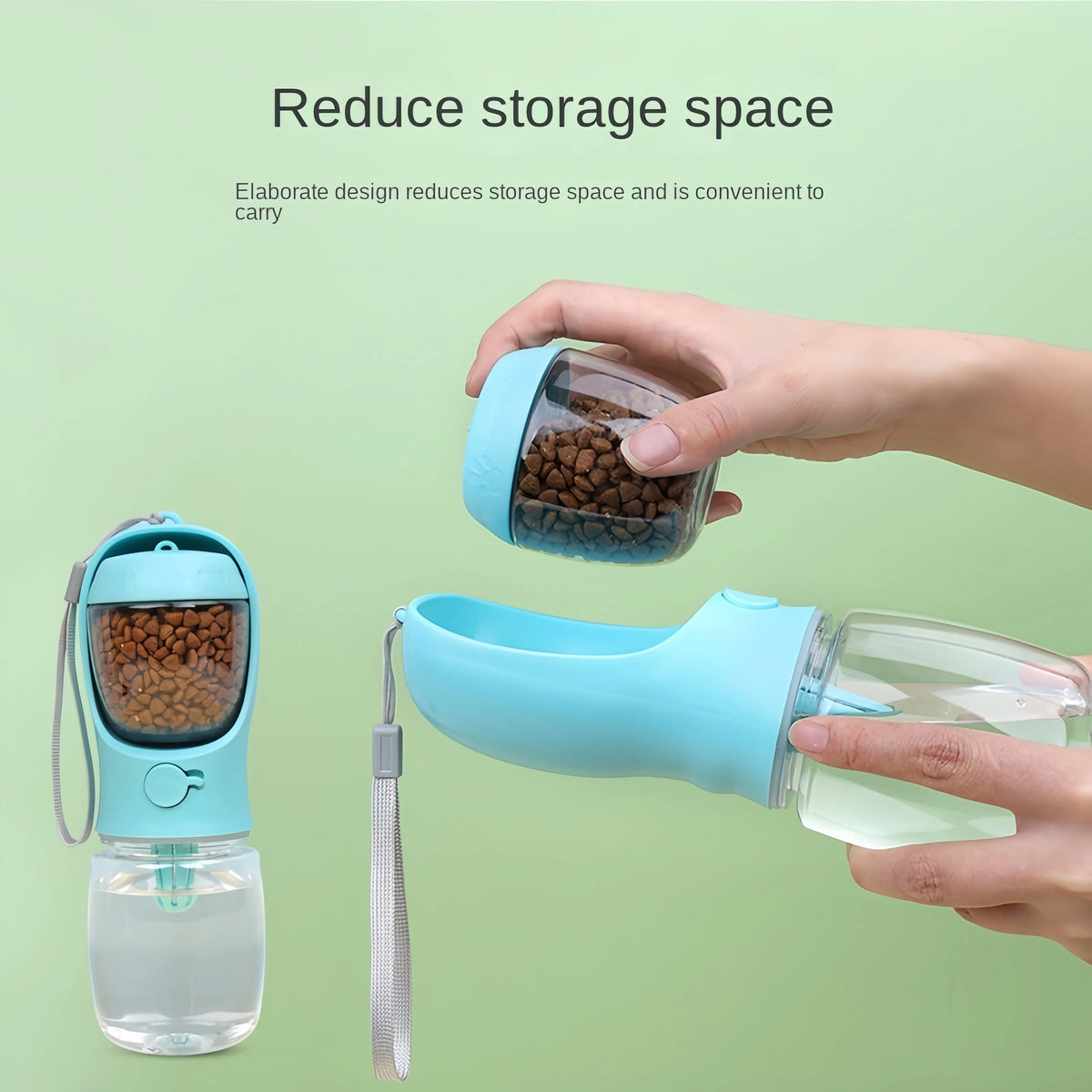 3-in-1 Multifunctional Portable Pet Water Bottle & Food Feeder