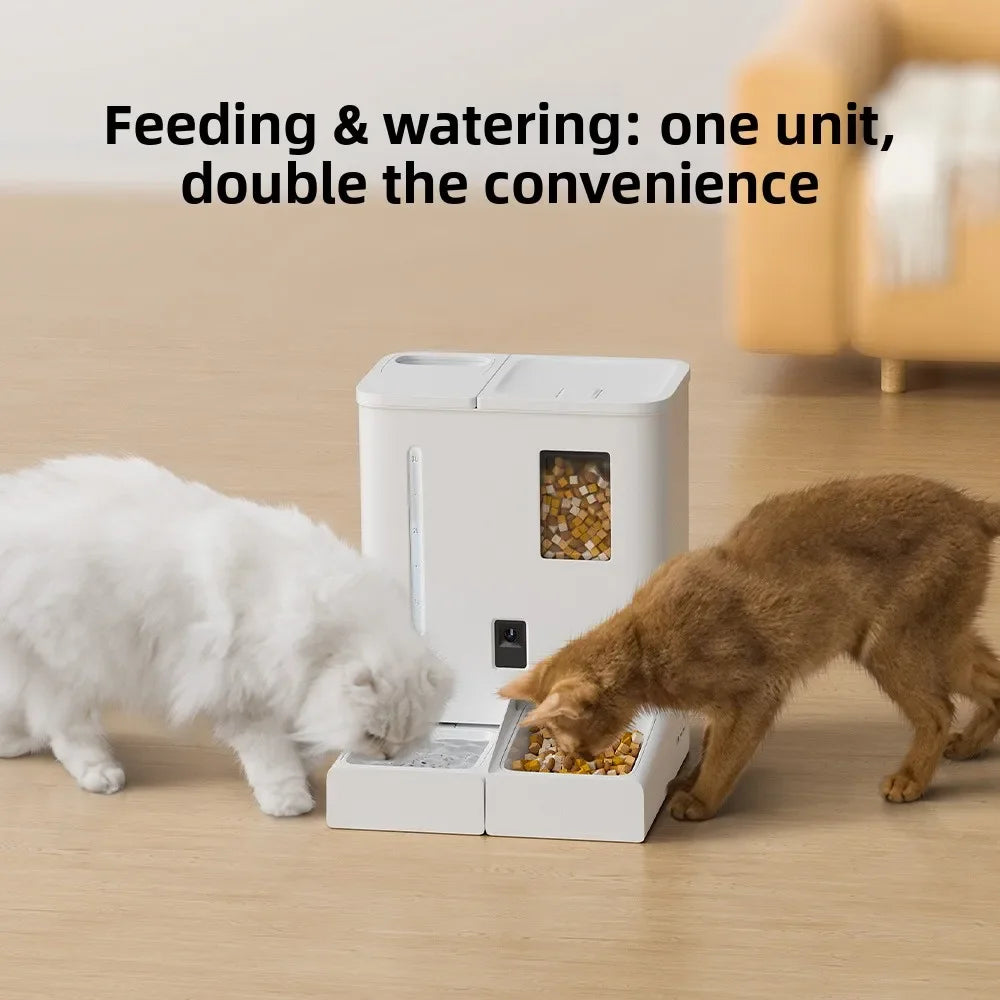 FurStar 2-in-1 Smart Pet Feeder & Water Dispenser with Camera