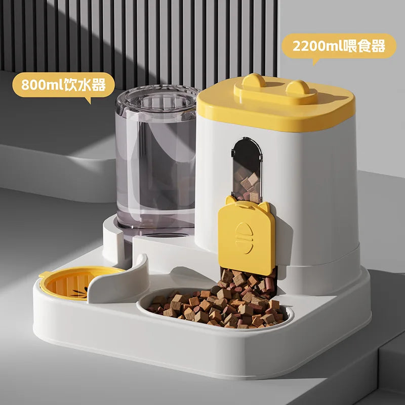 Spill-Proof Pet Feeder & Water Fountain Combo