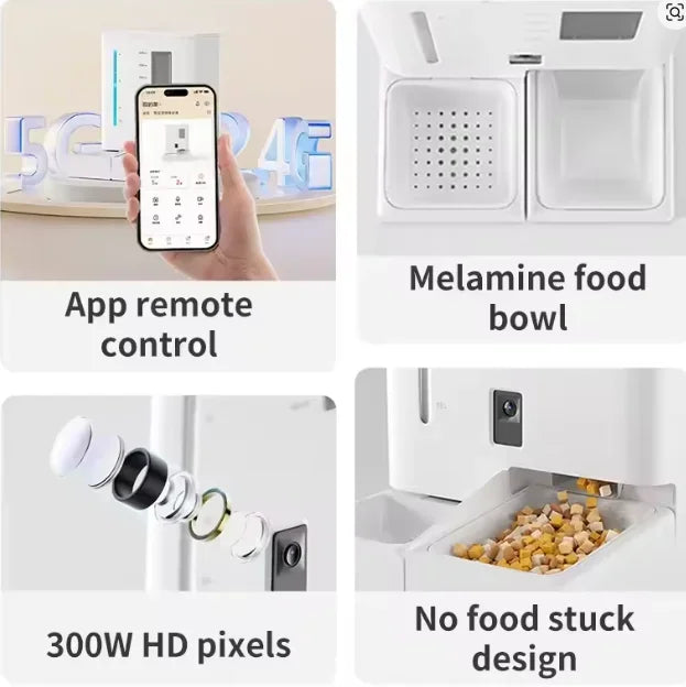 FurStar 2-in-1 Smart Pet Feeder & Water Dispenser with Camera