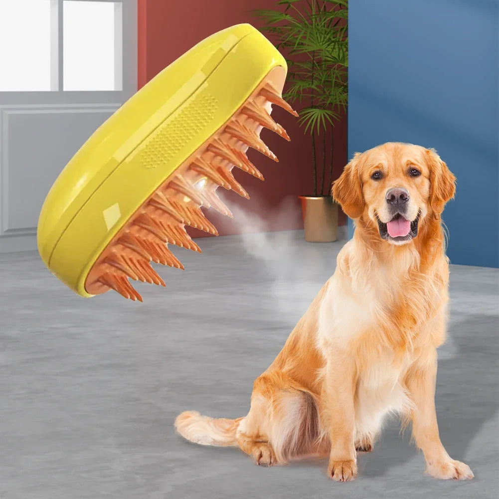 3-in-1 Steam Spray Pet Hair Removal & Massage Brush