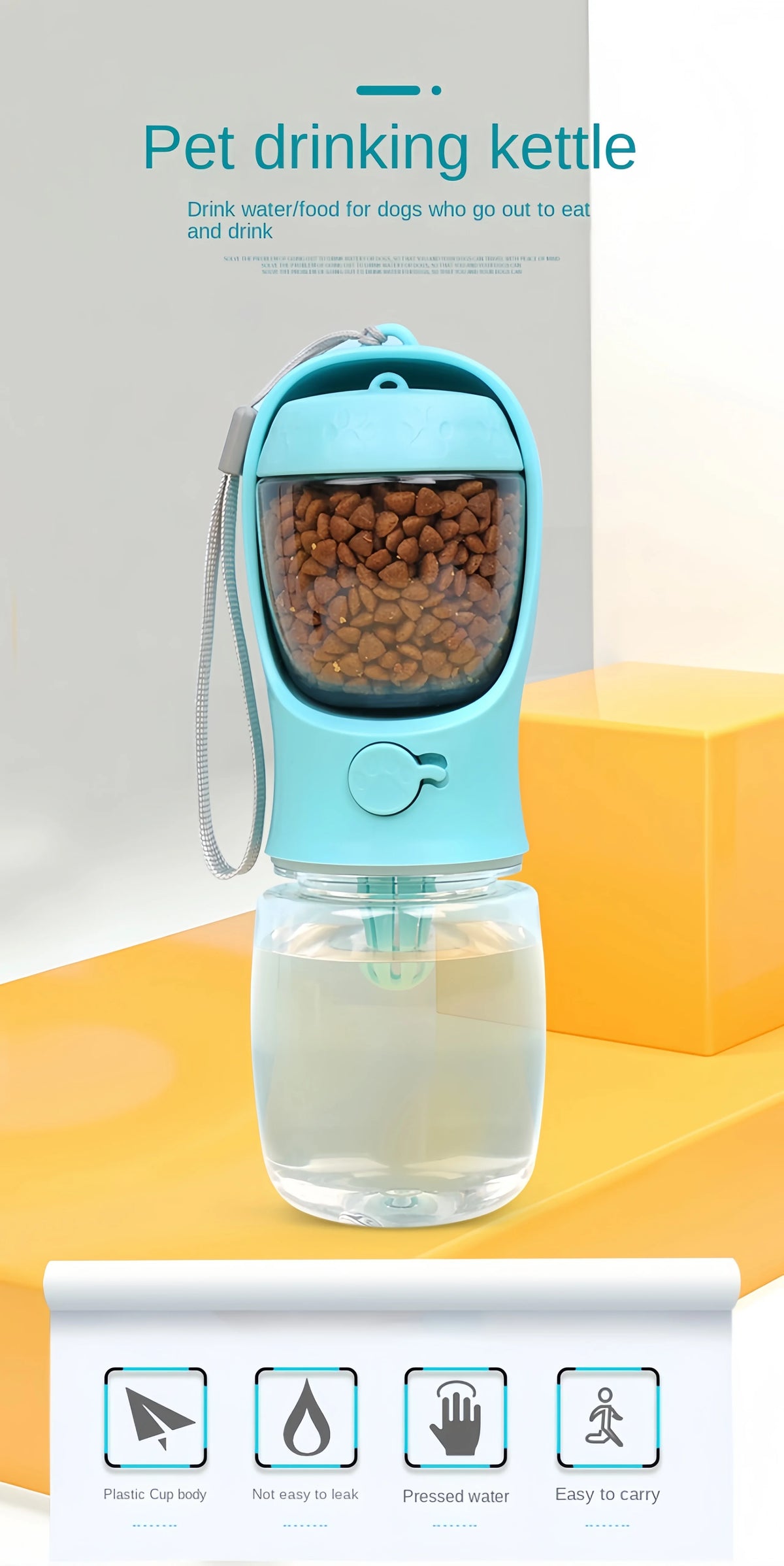 3-in-1 Multifunctional Portable Pet Water Bottle & Food Feeder