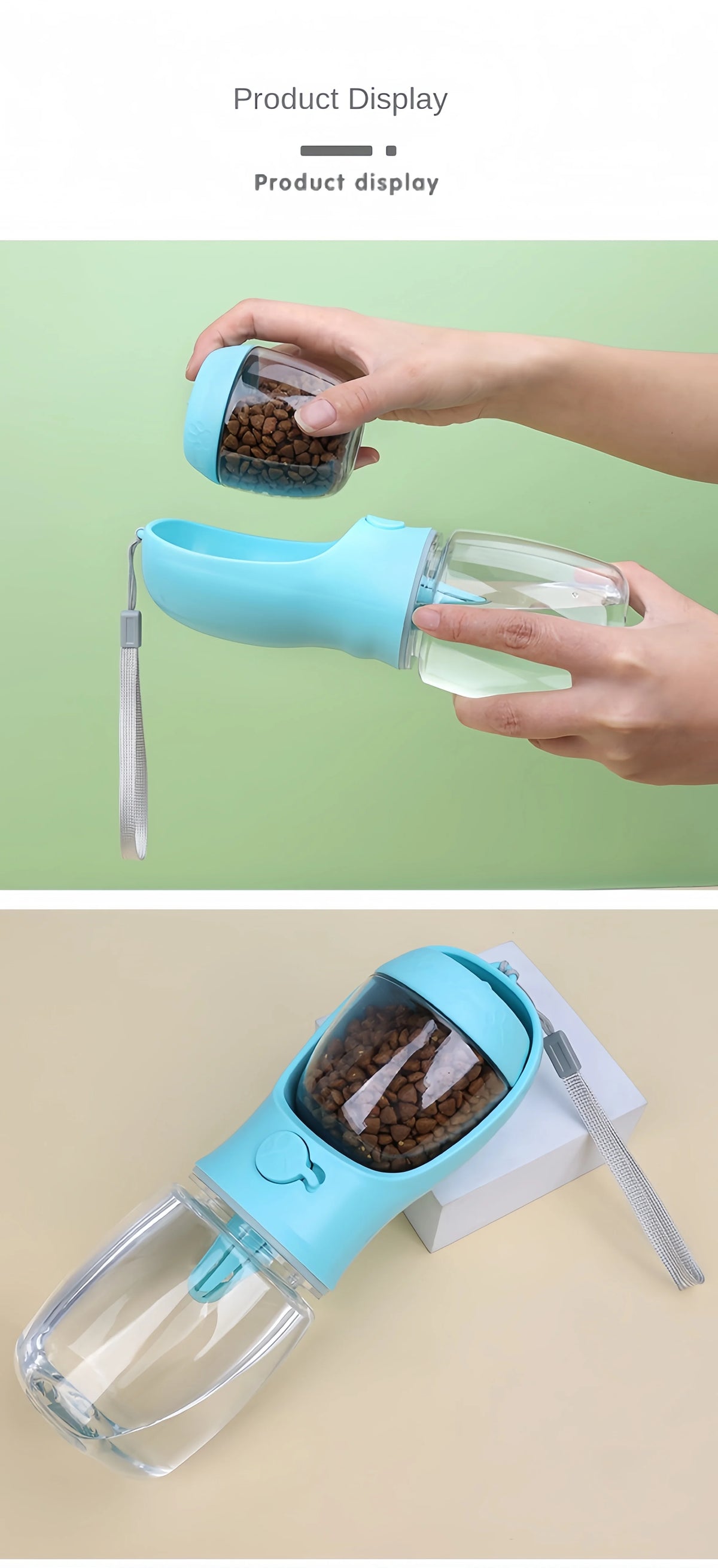 3-in-1 Multifunctional Portable Pet Water Bottle & Food Feeder
