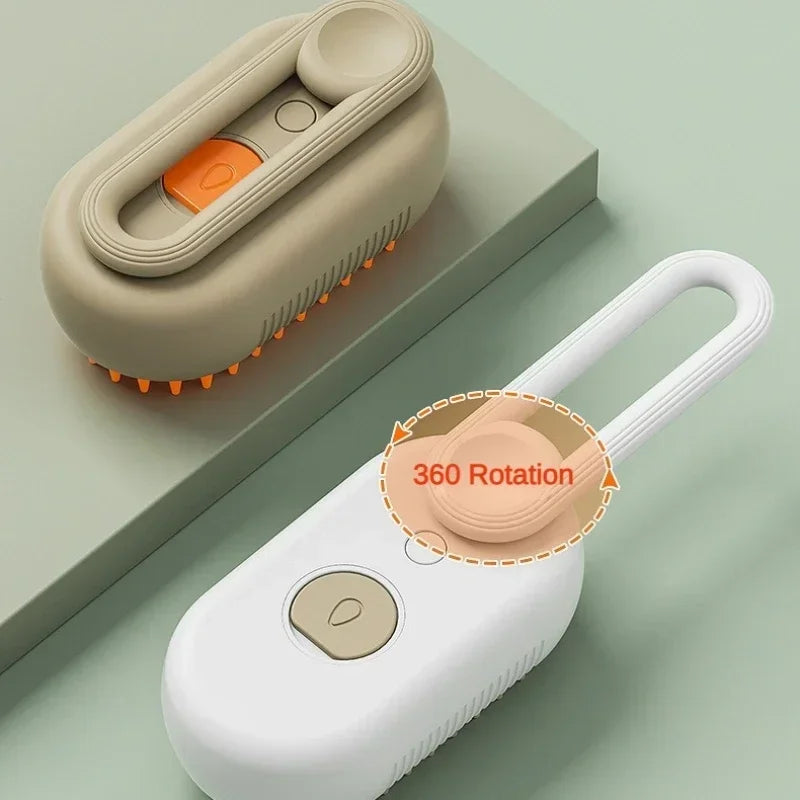 3-in-1 Steam Spray Pet Hair Removal & Massage Brush