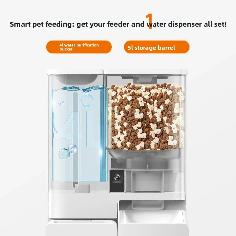 FurStar 2-in-1 Smart Pet Feeder & Water Dispenser with Camera
