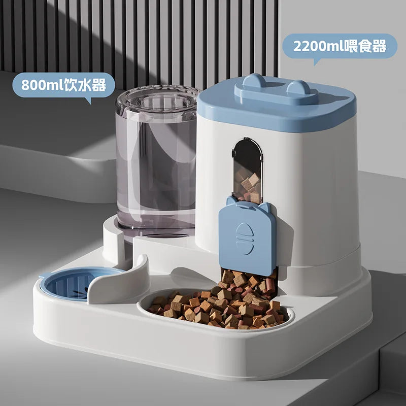 Spill-Proof Pet Feeder & Water Fountain Combo