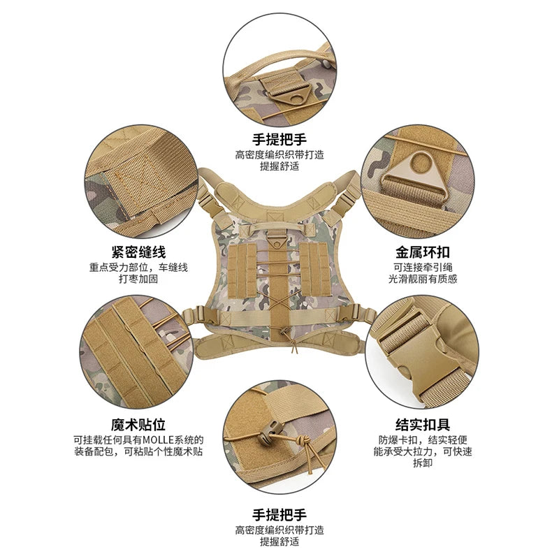 Military Tactical Dog Harness & Leash Set