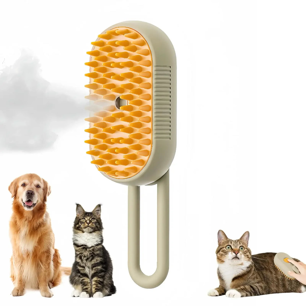 3-in-1 Steam Spray Pet Hair Removal & Massage Brush