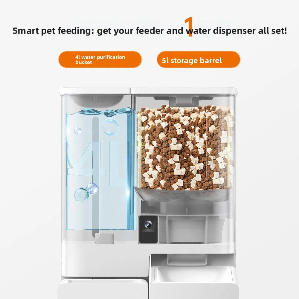 FurStar 2-in-1 Smart Pet Feeder & Water Dispenser with Camera